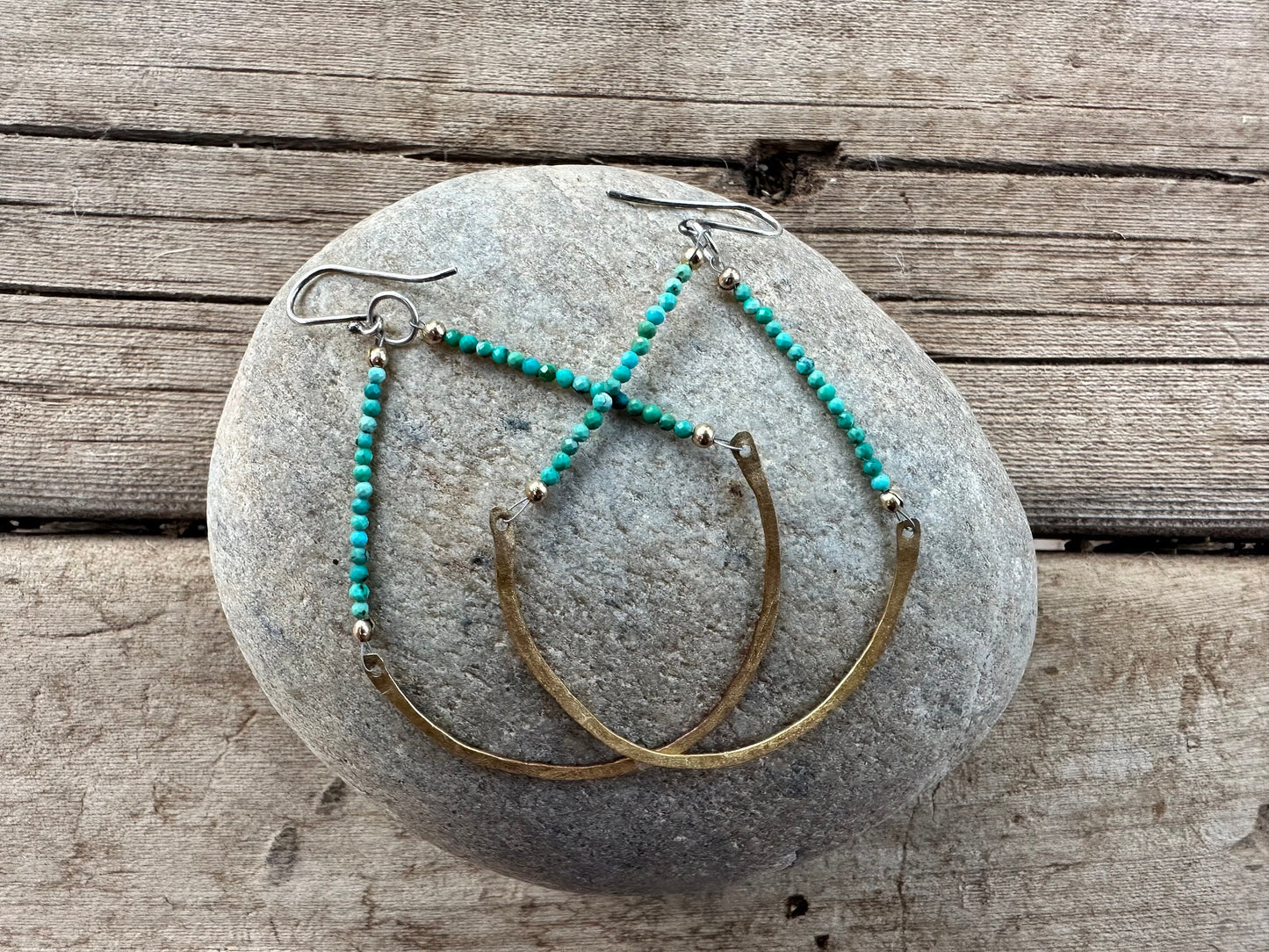 Swing life away in these hammered brass half hoops
