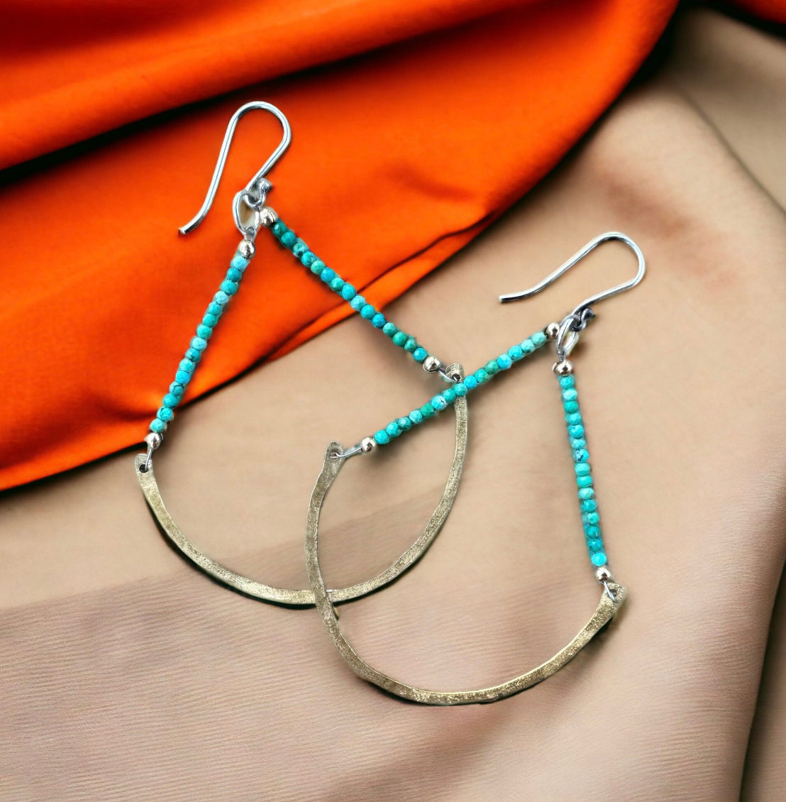 Swing life away in these hammered brass half hoops