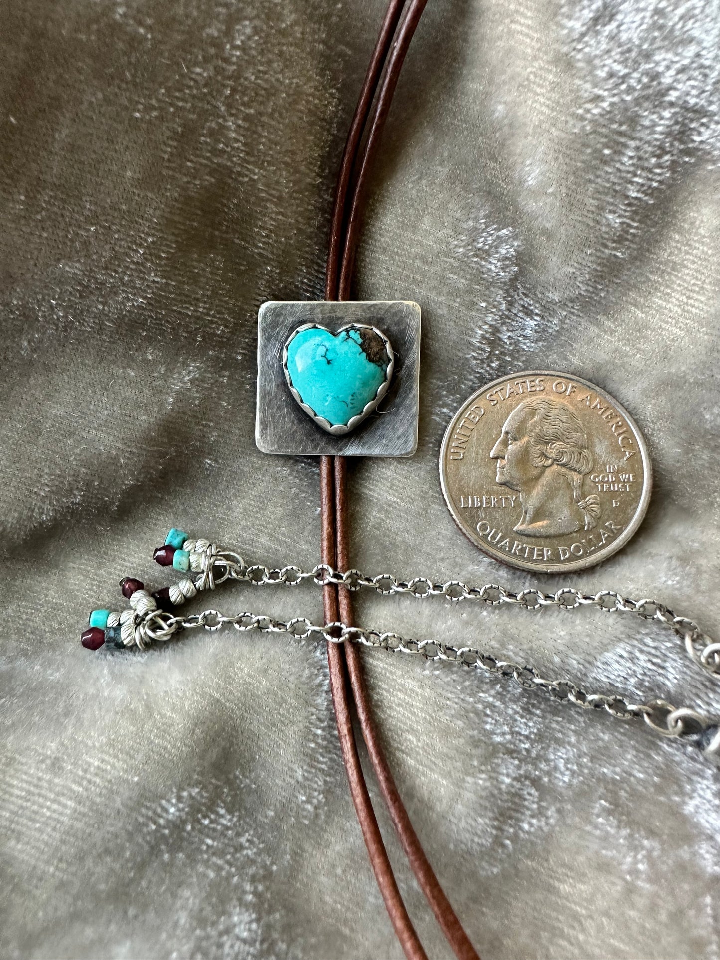 Boxed in heart bolo tie