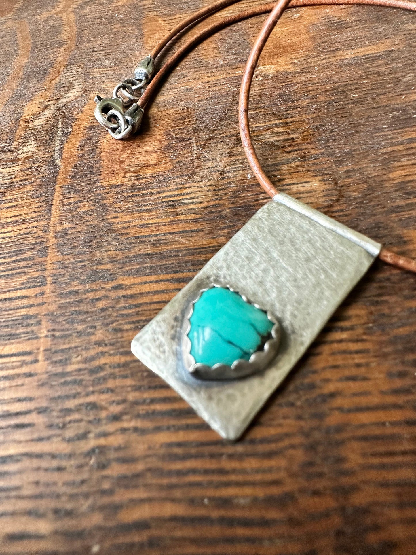 Turquoise heart tab necklace